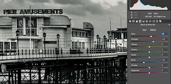 adjust sliders to lighten and darken for authentic old vintage photo feel