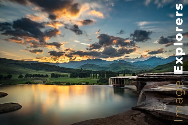 colours reflected in water - long exposure