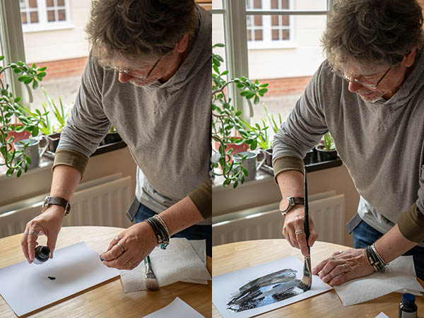 cyanotype photo process - preparing the paper