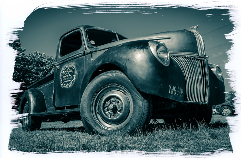 Cyanotype photo with emultion paint effect