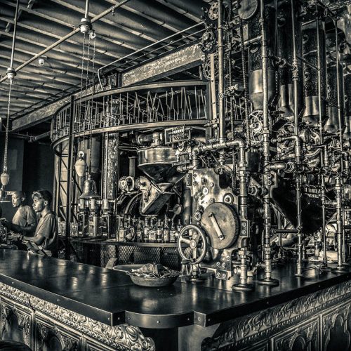 Truth Coffee Steam Punk pipes, Best Coffee shop in Africa. Cape Town