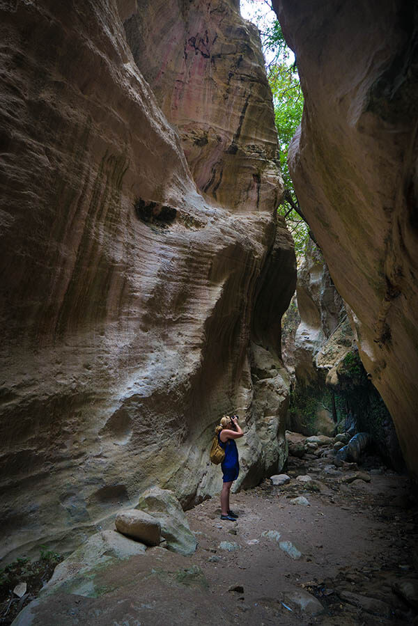 Ally photographing Avakas Gorge during Cyprus photography trip