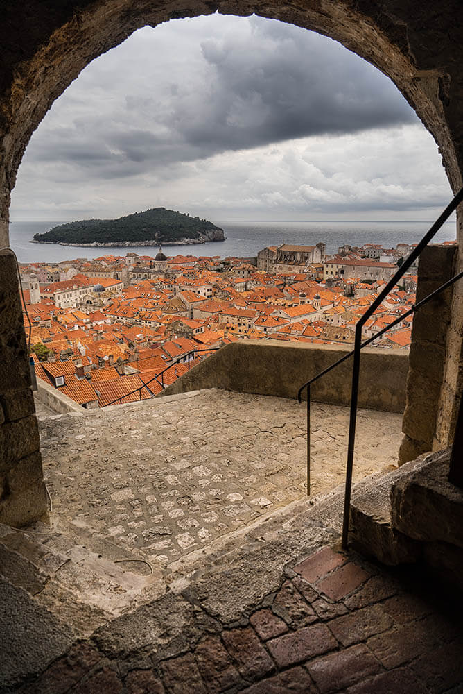 Dubrovnik Lokrum Island from Old City Wall