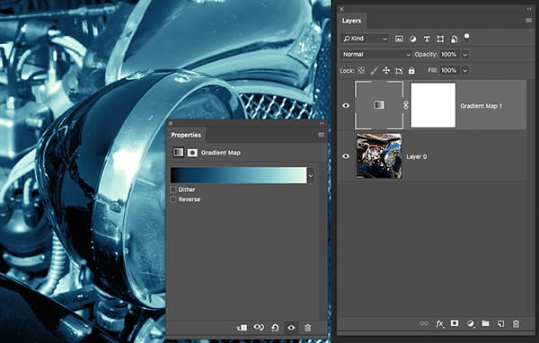 cyanotype tone for old photo effect