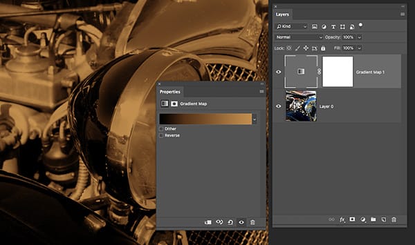 gradient map heavy sepia