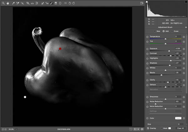 Lighten highlights for authentic Edward Weston contrast