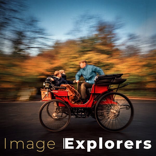 london to Brighton race with panned car and blur background