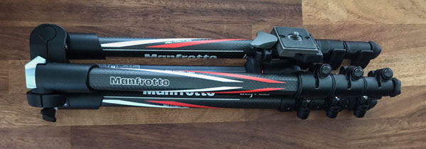 manfroto_befree travel tripod used to photograph the jurassic coast folded on table