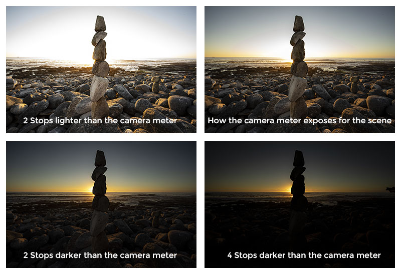 Images showing various exposures from under to over exposed