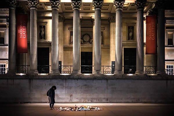 Night photography trafalger square