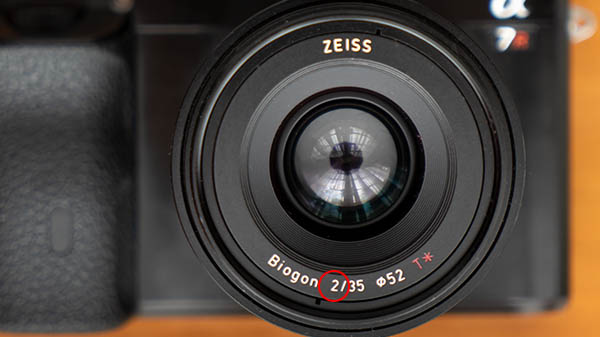 number on lens front shows maximum aperture
