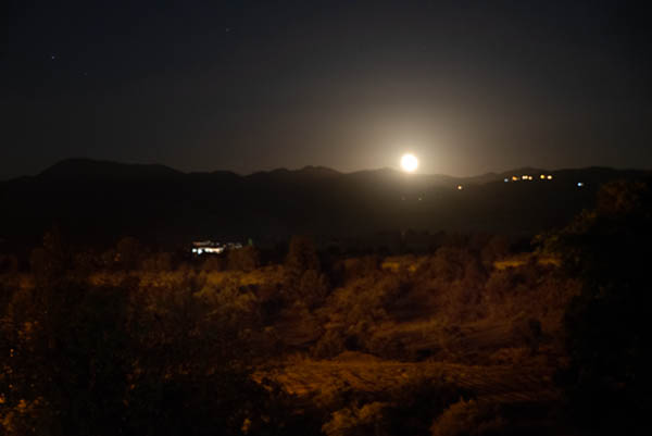 Overexposed moon almost looks like the sun