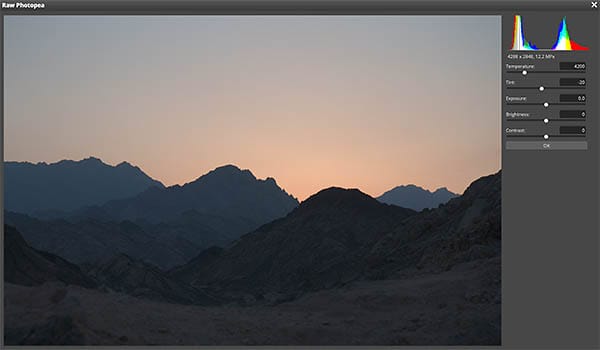 photopea open raw files