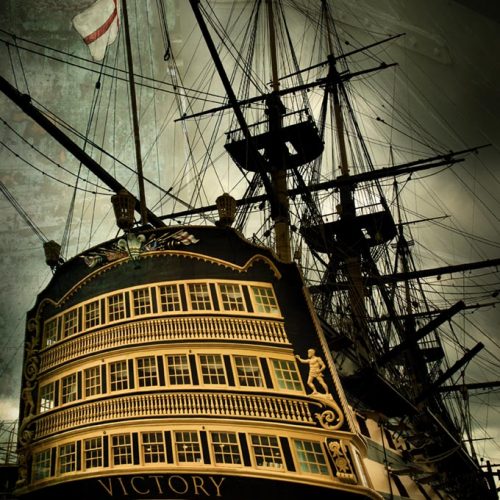 Portsmouth HMS Victory with texture overlay