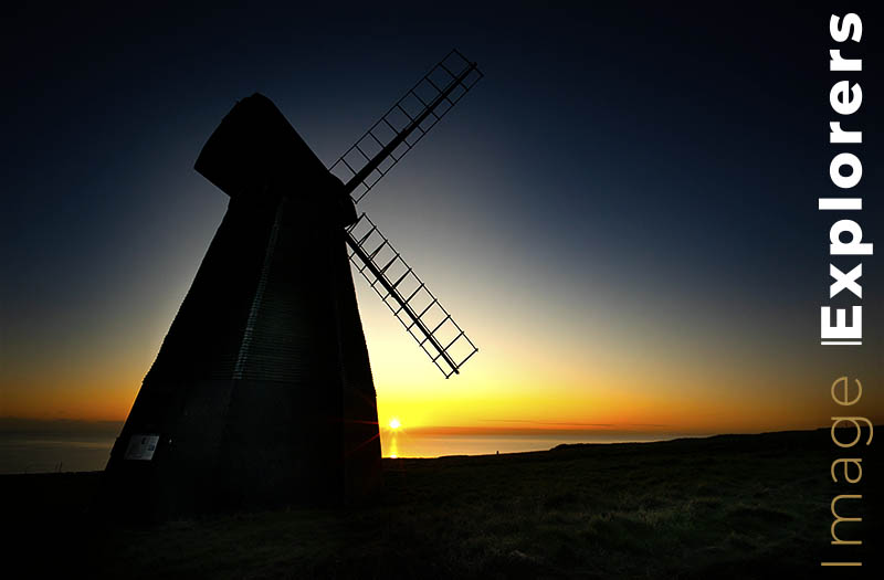 silhouette windmill in Rottingdean Suffolk