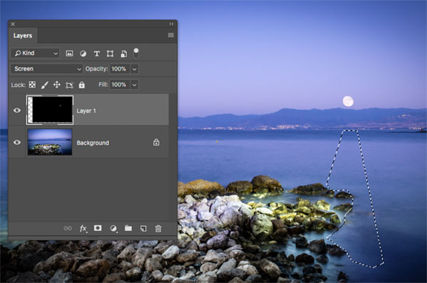 A photograph pf the moon needs a reflection to make it believable