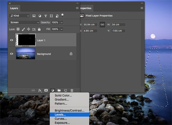 ss7 photograph the moon on Cyprus sea with levels