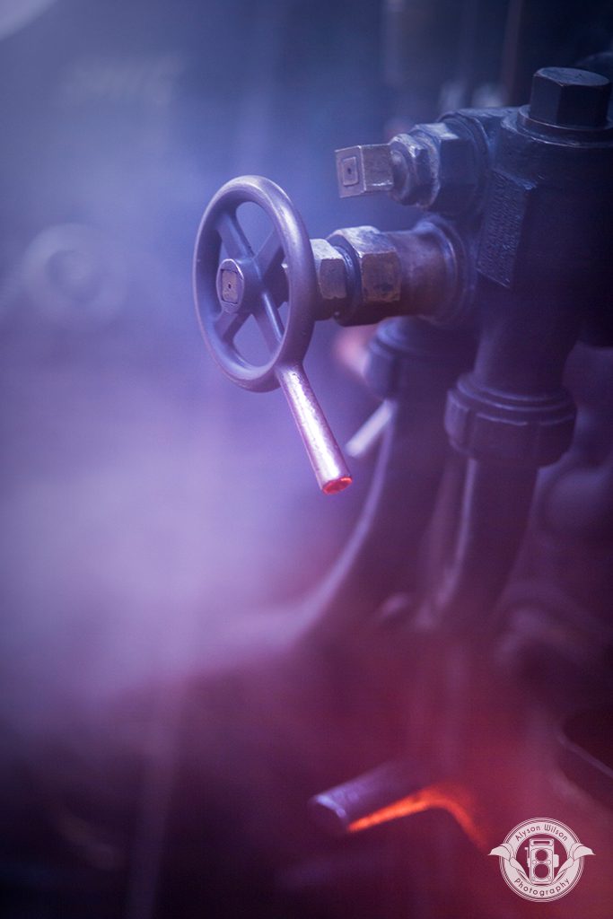 Train Handle Glowing with fire 