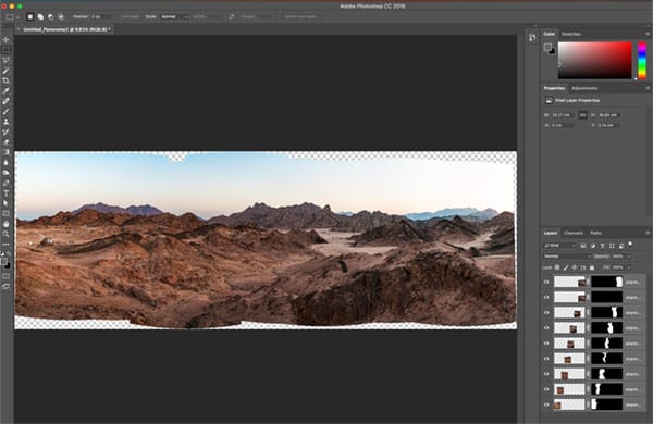 how to photograph a panorama - initial stitched image